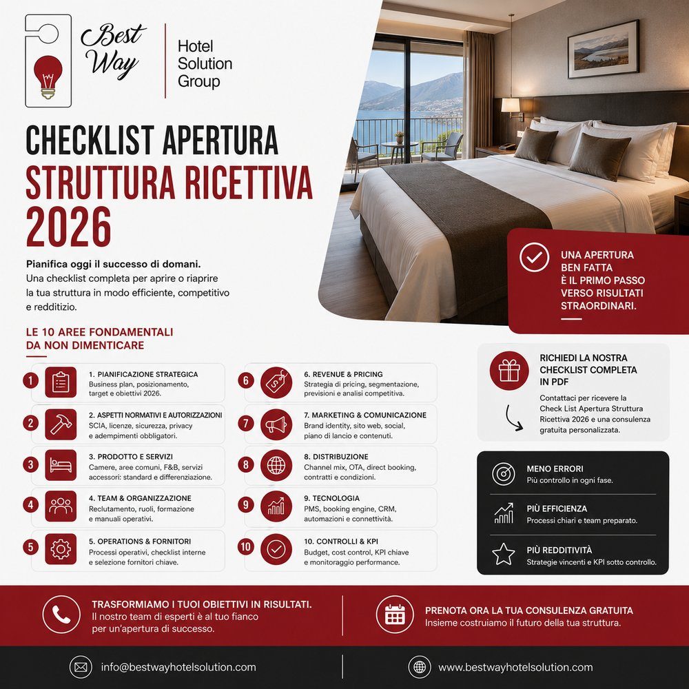 Checklist apertura struttura ricettiva 2026