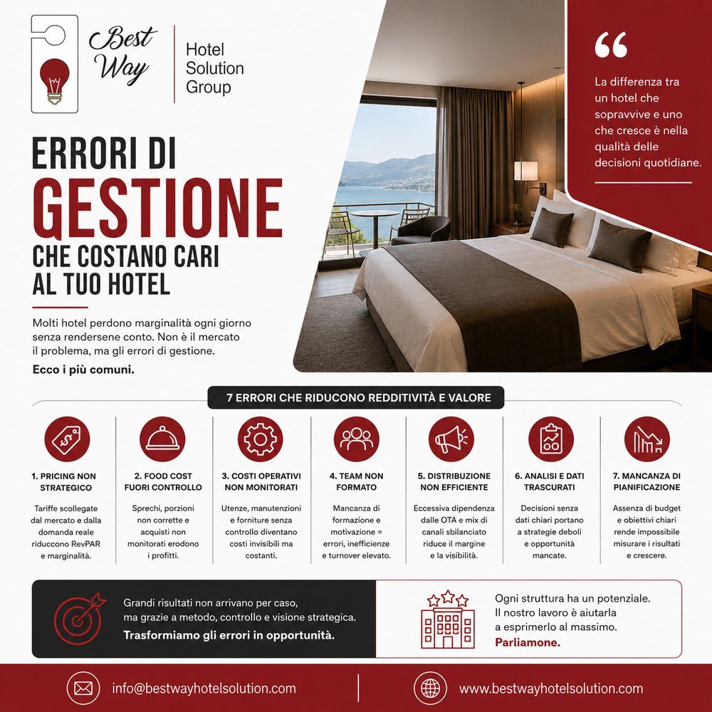 Errori di gestione che costano cari al tuo hotel